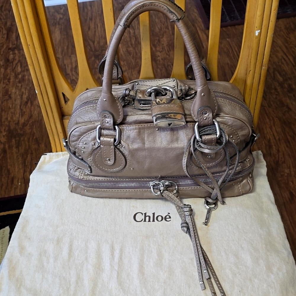 Authentic Vintage Chloe Paddington Medium Satchel Bag with Lock & Key